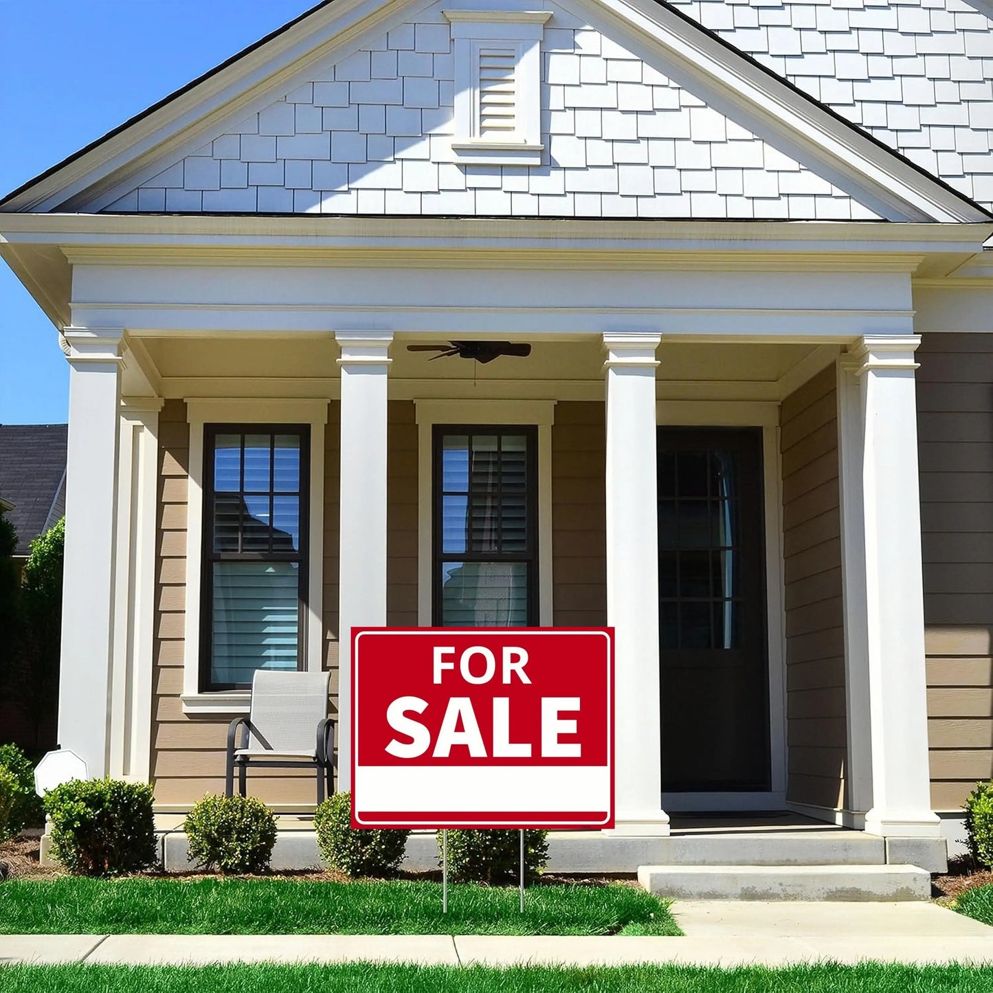 For Sale Yard Sign with Stake, 24X18/18X12 Inch - Single Sided Signs - Corrugated Plastic for Indoor & Outdoor Lawn Decor