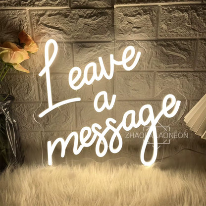 Led Leave a Message Neon Sign Bedroom Party Wall Decor Laisser Un Message Neon Lights USB Wedding Coffee Bar Decoeation Signs