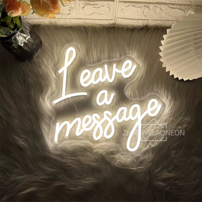 Led Leave a Message Neon Sign Bedroom Party Wall Decor Laisser Un Message Neon Lights USB Wedding Coffee Bar Decoeation Signs