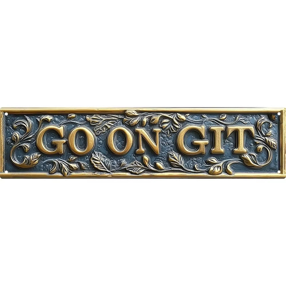 Go on Git Retro Funny Metal Tin Sign - Fall Horror Theme Street Wall Decor for Bar Home College Dorm