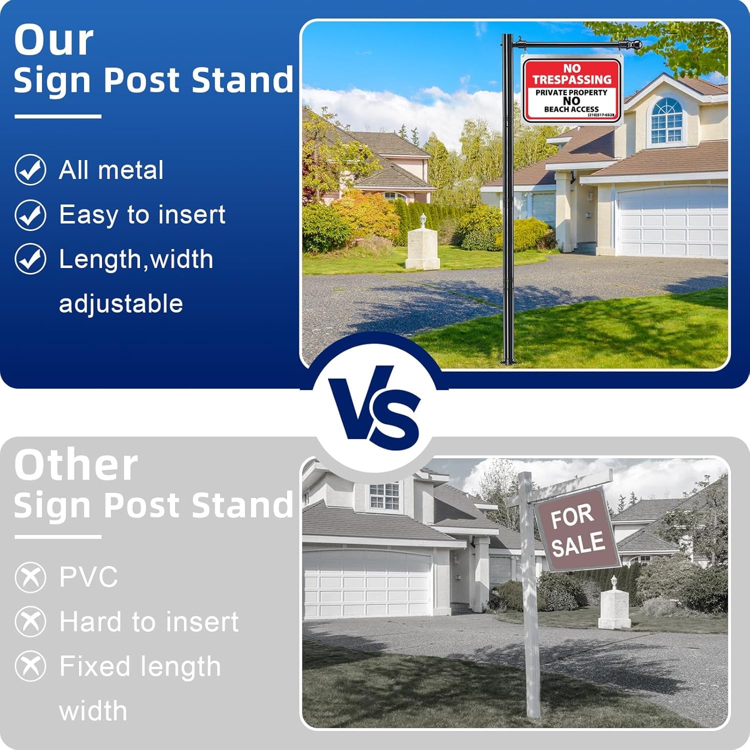 7FT Metal Real Estate Sign Post for Sale & Open House Yard Signs