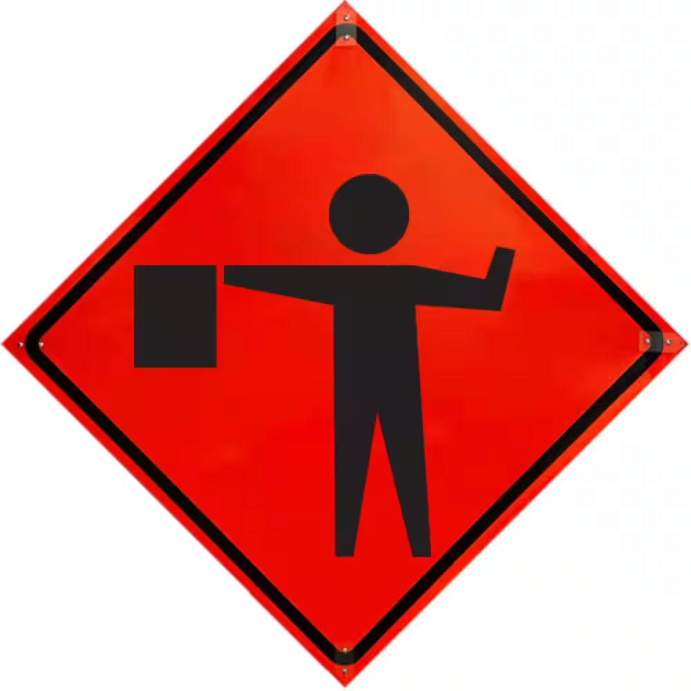 36 In. Roll up Sign-Flagger Symbol