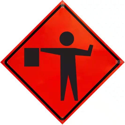 36 In. Roll up Sign-Flagger Symbol