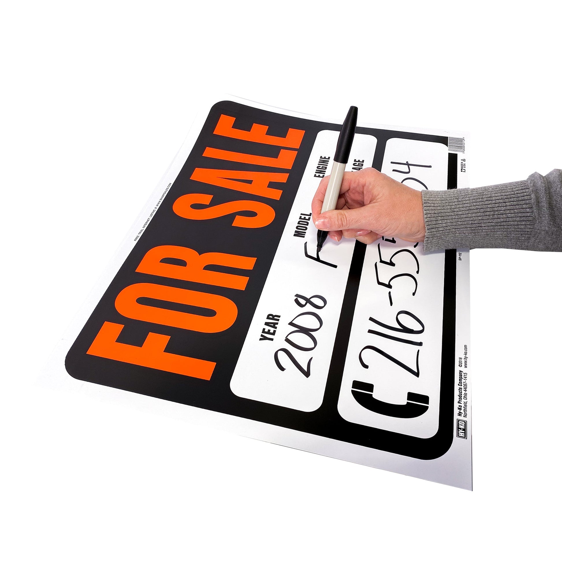 Hy-Glo Series SP-112 Jumbo Identification Sign, for Sale, Fluorescent Orange Legend, Plastic