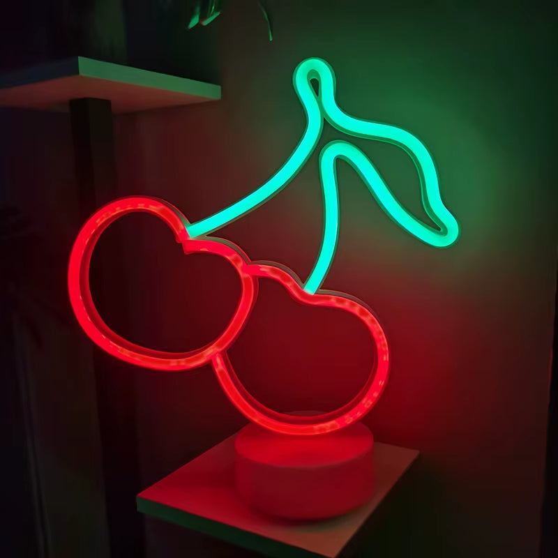 Cherry Banana Neon Lamp LED Neon Signs Lamp for Home Party Room Birthday Kids' Bedroom Fruit Store Markets Wall Art Decor