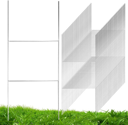 100 Pack Heavy Duty Metal Yard Sign Stakes 20"X24" H-Frame Holders