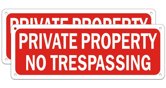 2 Pack No Trespassing Signs Private Property Warning Yard Sign, 10X3.5 Inch