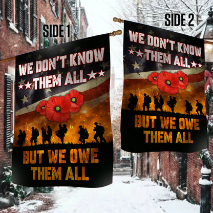 Veteran America Flag, We Do Not Know Them All but We Owe Them All Flag