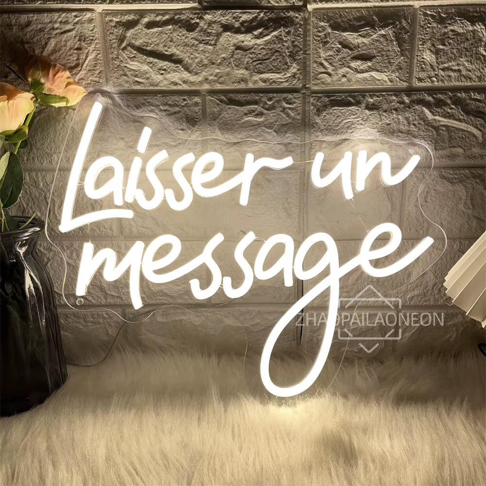 Led Leave a Message Neon Sign Bedroom Party Wall Decor Laisser Un Message Neon Lights USB Wedding Coffee Bar Decoeation Signs