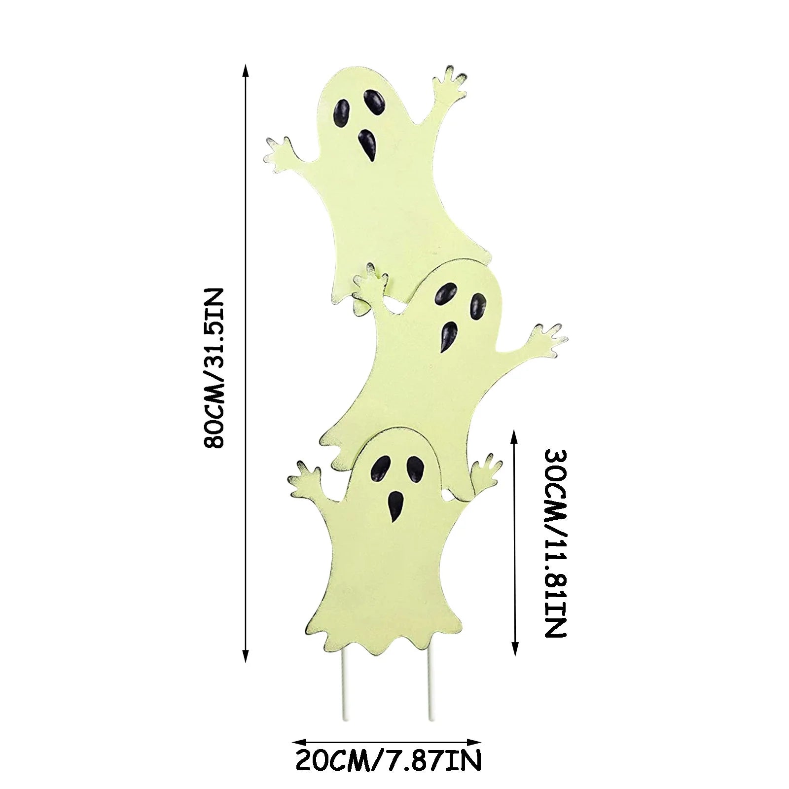 Halloween Ghost Decorations Yard Halloween Outdoor Light-Up Ghost Lawn Stakes