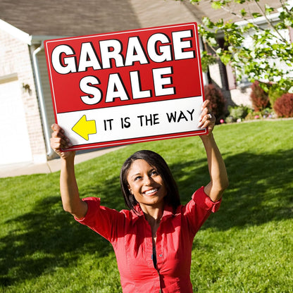 7-Pack 17"X13" Double-Sided Garage Sale Signs with Metal Stakes & 20 Arrow Stick