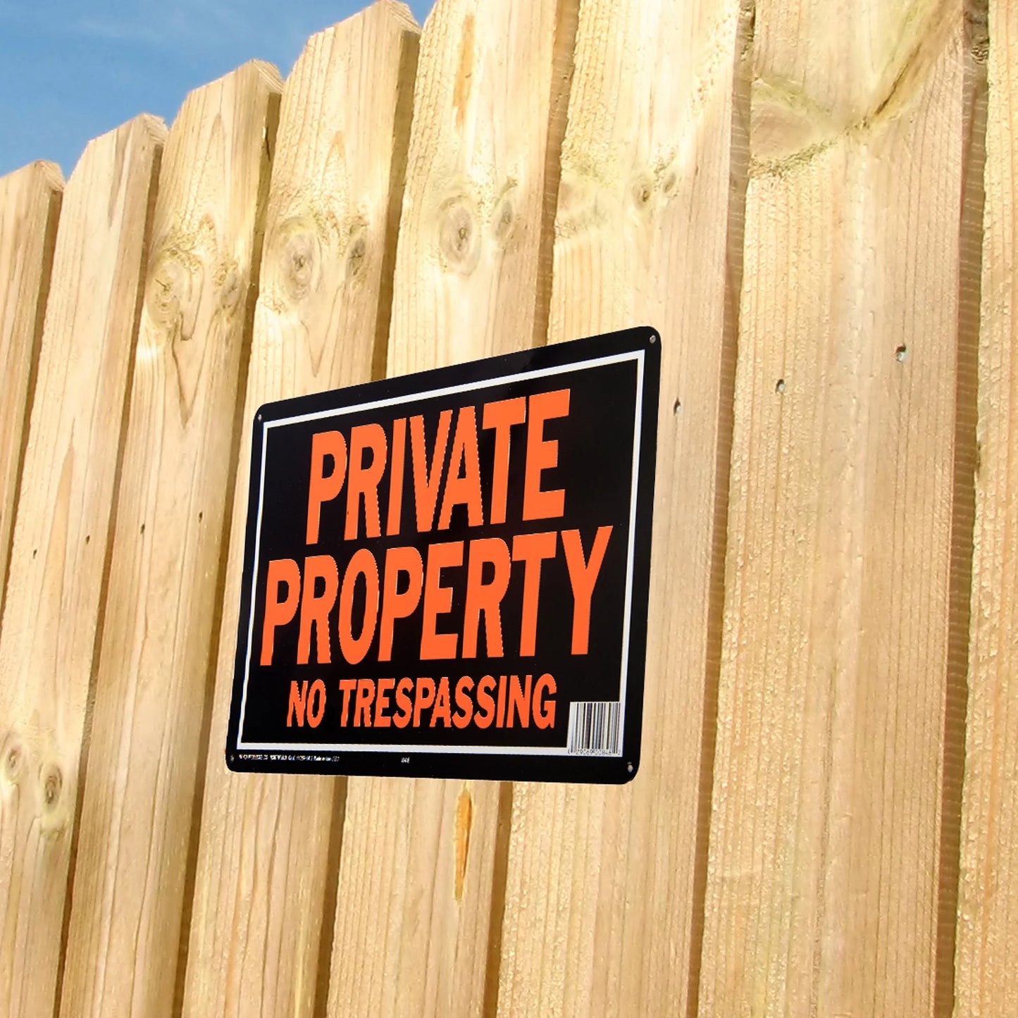 Products 848 Private Property No Trespassing Aluminum Sign 9.25" X 14" Orange/Black, 1 Piece