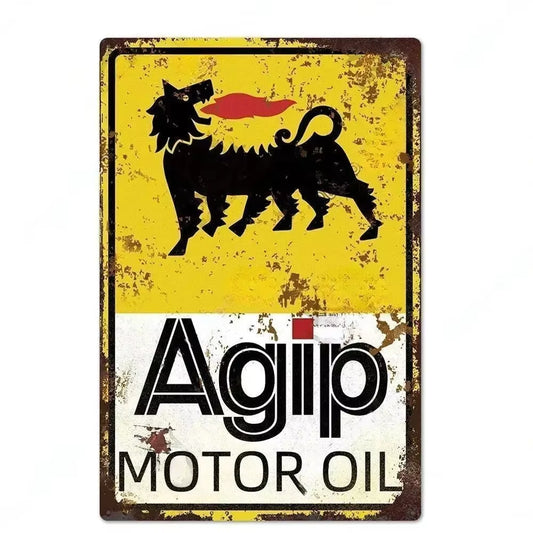 Engine Oil Vintage Signs Poster Metal Sign Decorative Plaque for Garage Gas Station Man Cave Club Bar Home Room Wall Decor