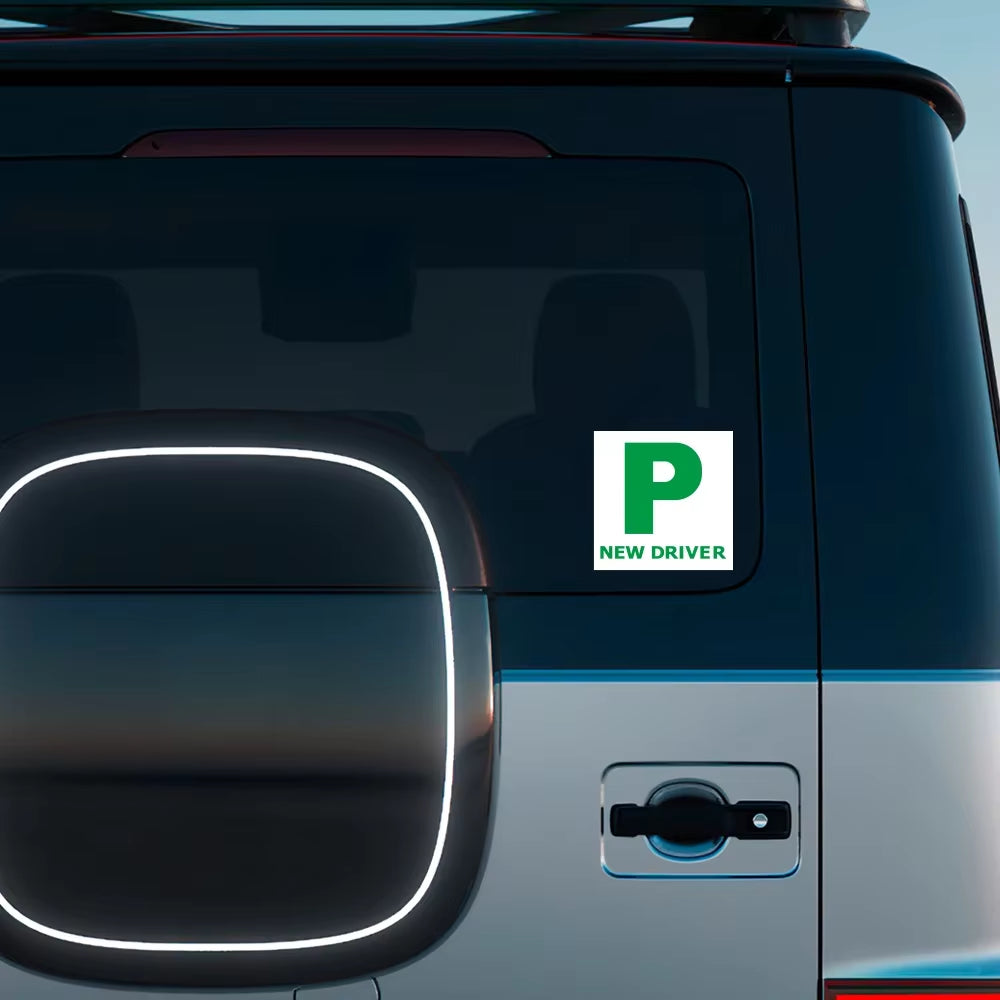 18X18Cm New Driver P Plate Safety Car Learner Just Passed Legal Signs Car Sticker Vinyl PVC Decor Decals Auto Tuning Accessories
