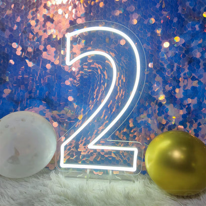 Number 3 Neon Sign 0-9 Wedding Numbers Neon Lights Sign Birthday Home Decor Room Decoration Night Lights Bedroom Neon LED Signs
