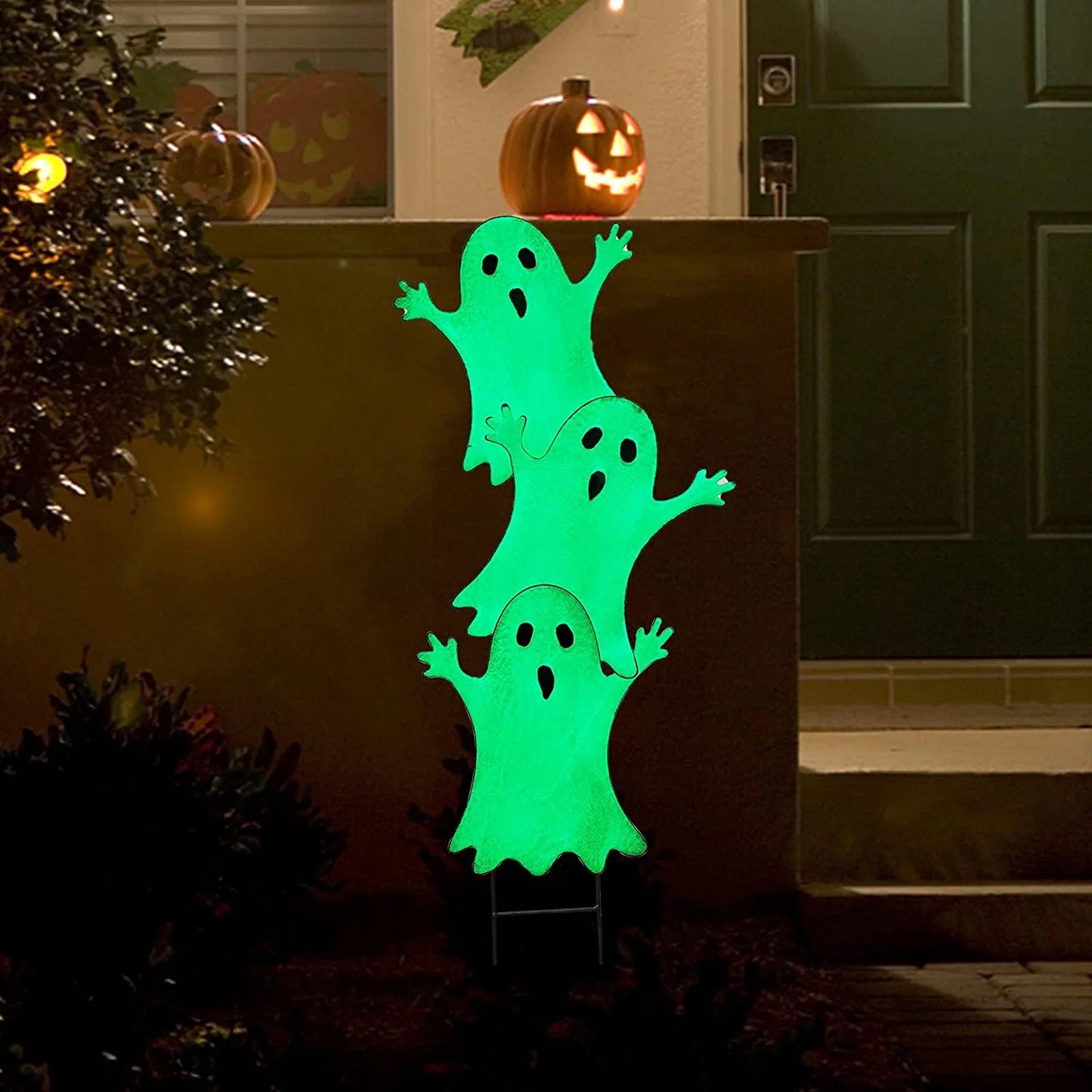 Halloween Ghost Decorations Yard Halloween Outdoor Light-Up Ghost Lawn Stakes