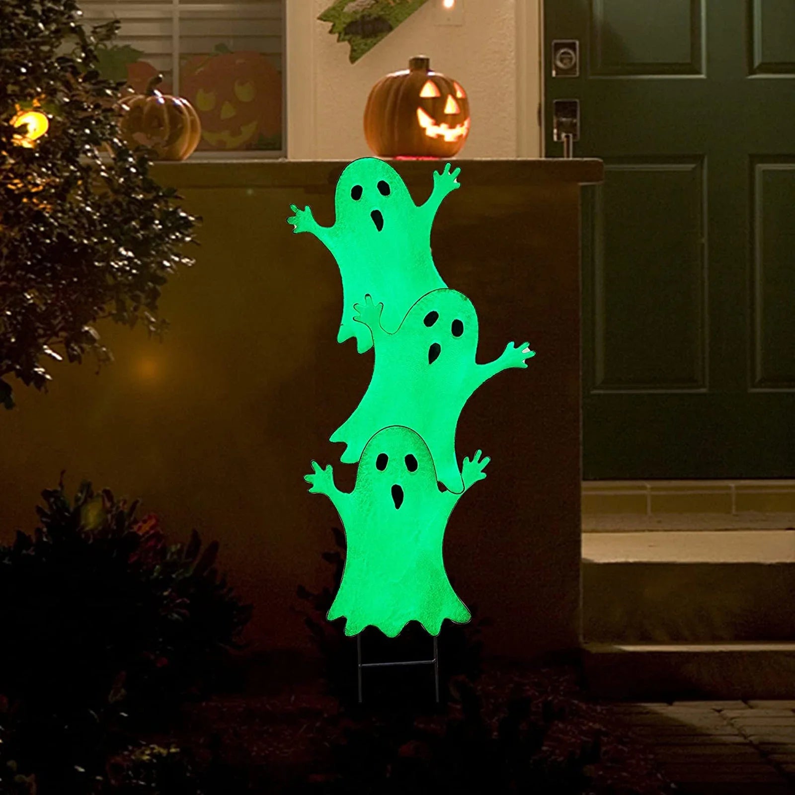 Halloween Ghost Decorations Yard Halloween Outdoor Light-Up Ghost Lawn Stakes