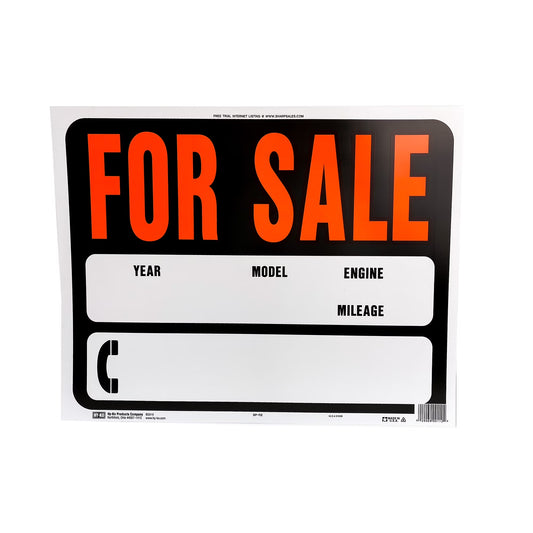 Hy-Glo Series SP-112 Jumbo Identification Sign, for Sale, Fluorescent Orange Legend, Plastic
