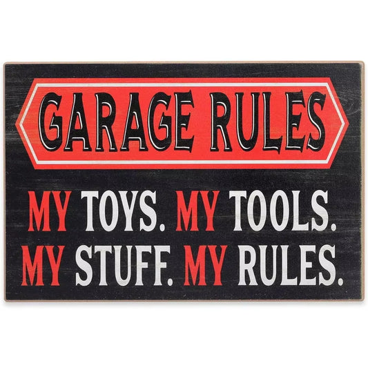 My Garage My Rules Metal Signs Vintage Posters Plate Wall Decor for Garage Repair Shop Bars Cafe Clubs Pubs Retro Decoration