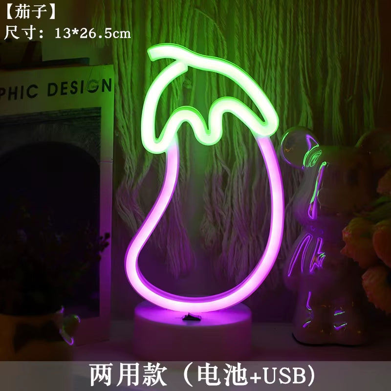 Cherry Banana Neon Lamp LED Neon Signs Lamp for Home Party Room Birthday Kids' Bedroom Fruit Store Markets Wall Art Decor