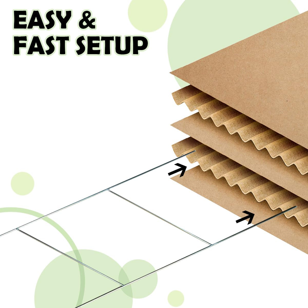 100 Pack Heavy Duty Metal Yard Sign Stakes 20"X24" H-Frame Holders