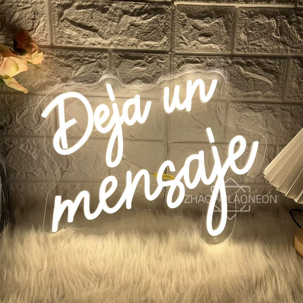 Led Leave a Message Neon Sign Bedroom Party Wall Decor Laisser Un Message Neon Lights USB Wedding Coffee Bar Decoeation Signs