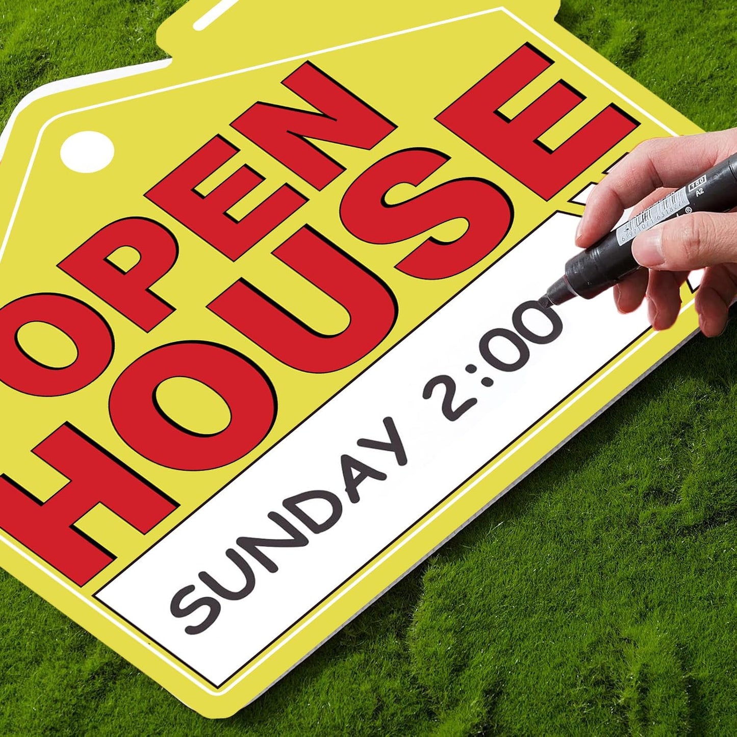 Open House Signs for Real Estate – 4 Pack Large Double-Sided Yard Signs with 28I