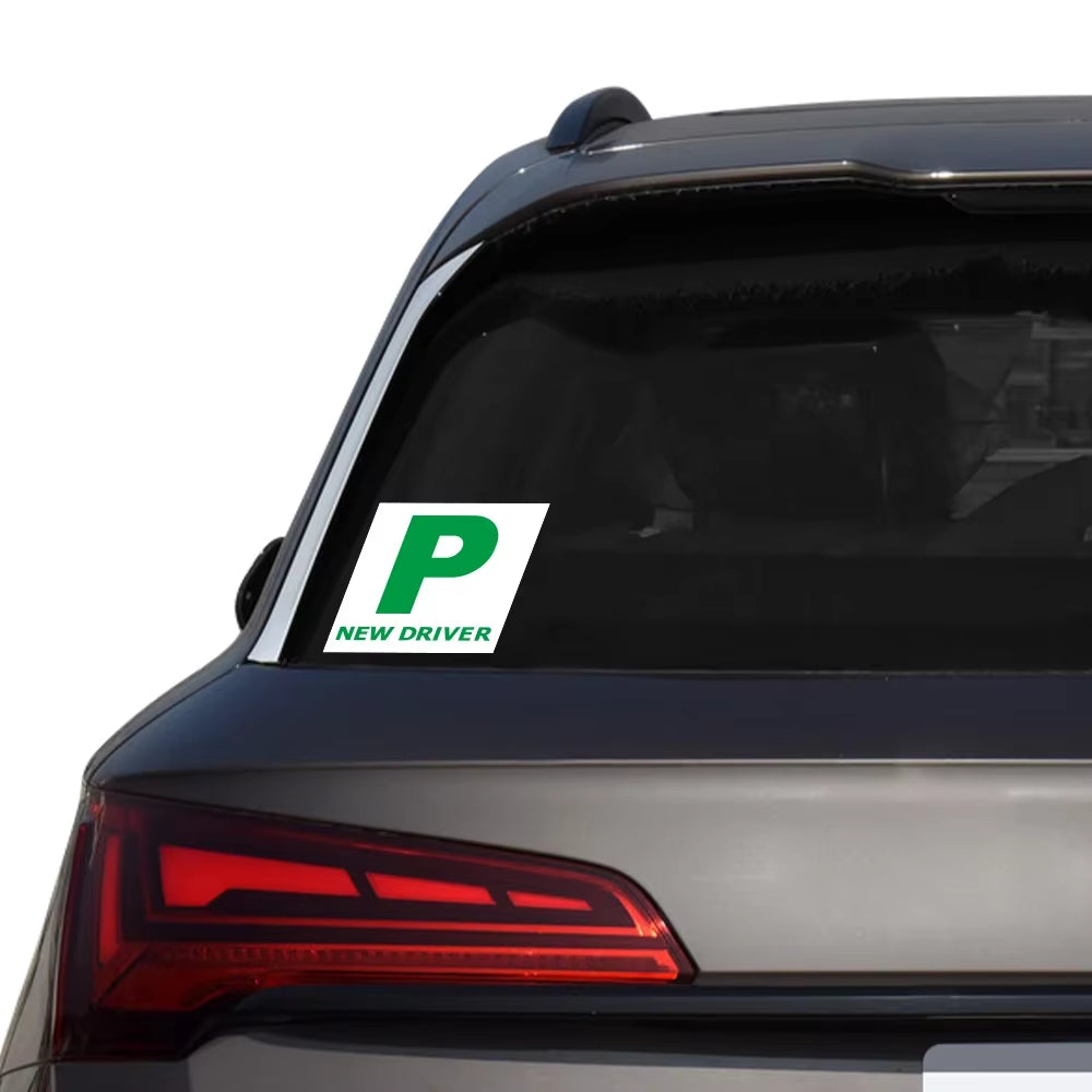 18X18Cm New Driver P Plate Safety Car Learner Just Passed Legal Signs Car Sticker Vinyl PVC Decor Decals Auto Tuning Accessories
