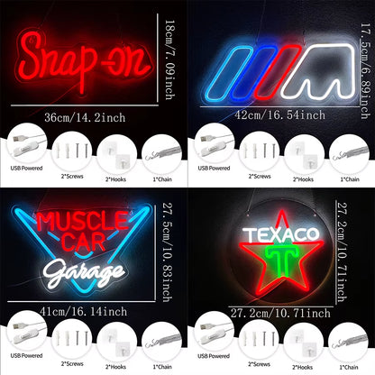 Garage Car Service Series Led Neon Signs, Used in Auto Repair Shops, Garage Accessories, Bar,Man Cave Art Decor, Usb Powered.