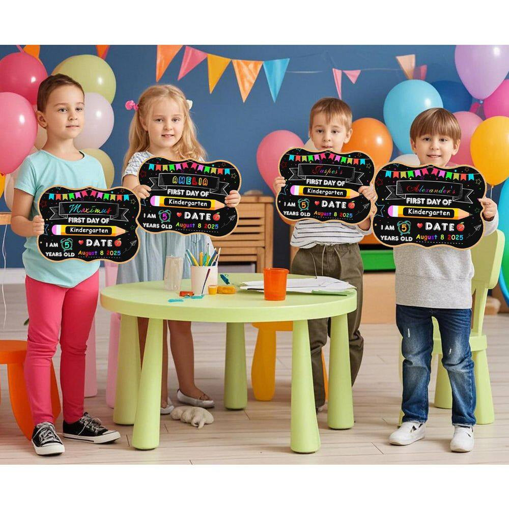 2-Pack 9 In. X 12 In. Double Sided School Chalkboard Signs for First and Last Day of School Photo Props