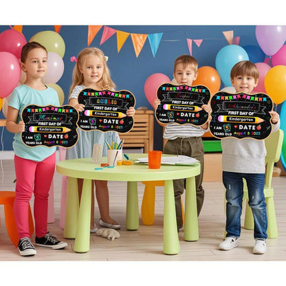 2-Pack 9 In. X 12 In. Double Sided School Chalkboard Signs for First and Last Day of School Photo Props