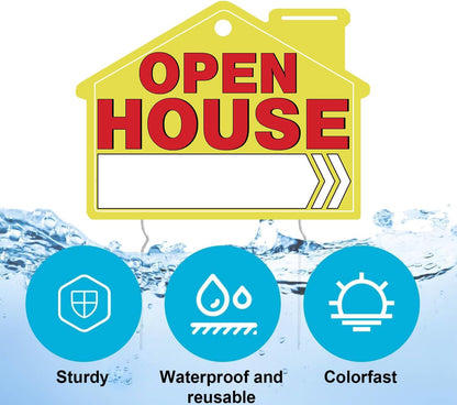 Open House Signs for Real Estate – 4 Pack Large Double-Sided Yard Signs with 28I