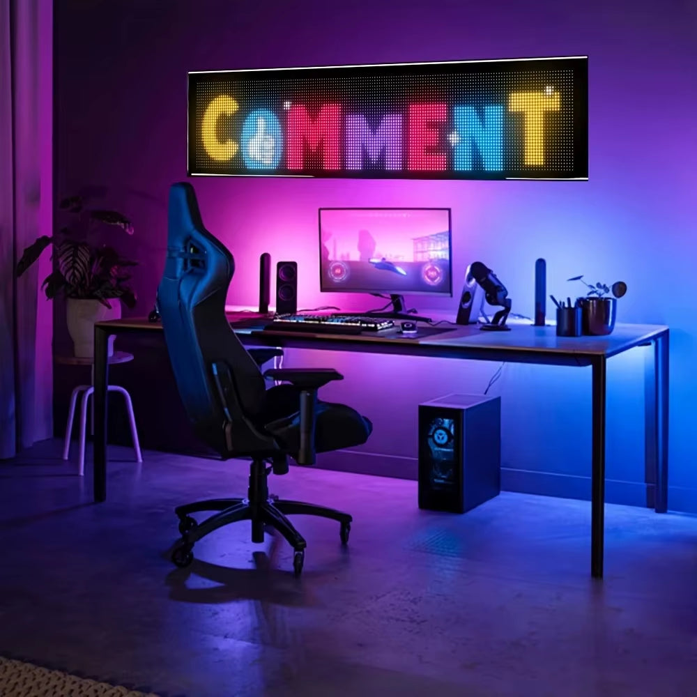 Smart LED Matrix Panel Scrolling Bright Advertising USB 5V Bluetooth App Remote Controlled Sign Light Programmable LED Car Sign