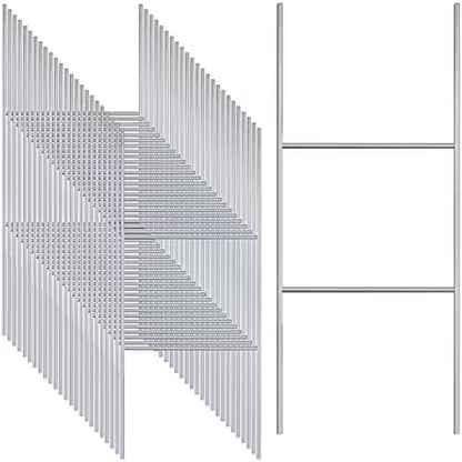 25 Pack Galvanized H Frame Yard Sign Stakes 16.5 In. X 7 In., Heavy Duty 9 Gauge Steel