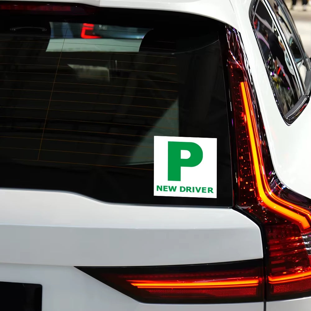 18X18Cm New Driver P Plate Safety Car Learner Just Passed Legal Signs Car Sticker Vinyl PVC Decor Decals Auto Tuning Accessories
