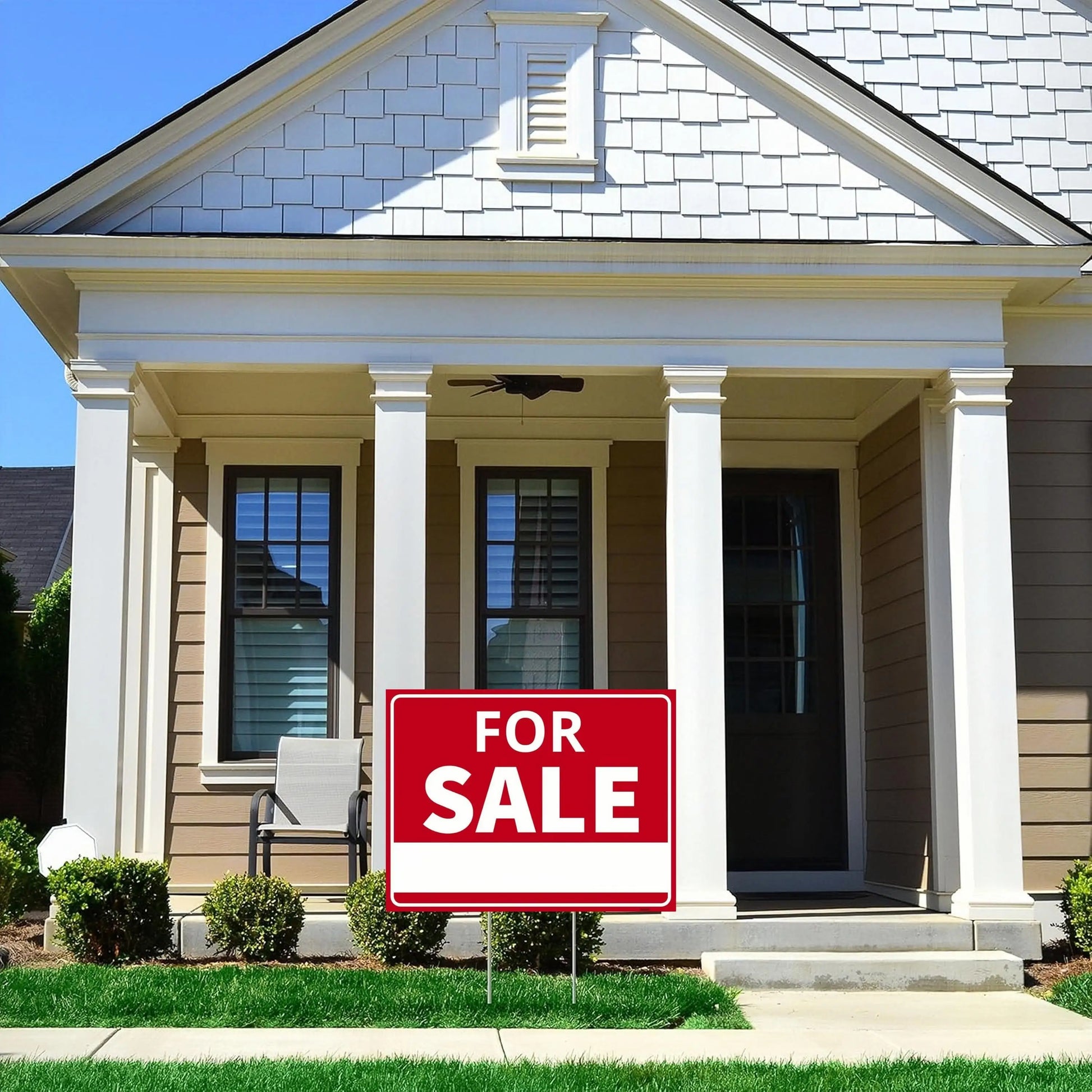 For Sale Yard Sign with Stake, 24X18/18X12 Inch - Single Sided Signs - Corrugated Plastic for Indoor & Outdoor Lawn Decor