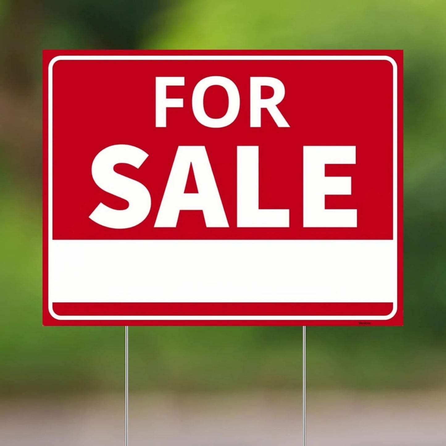 For Sale Yard Sign with Stake, 24X18/18X12 Inch - Single Sided Signs - Corrugated Plastic for Indoor & Outdoor Lawn Decor