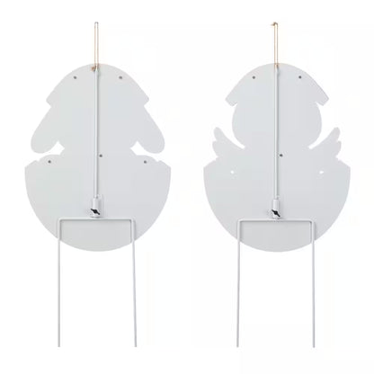 (Set of 2) 24 In. H Easter Metal Bunny&Chick Egg Yard Stake