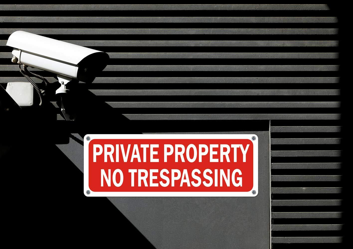 2 Pack No Trespassing Signs Private Property Warning Yard Sign, 10X3.5 Inch