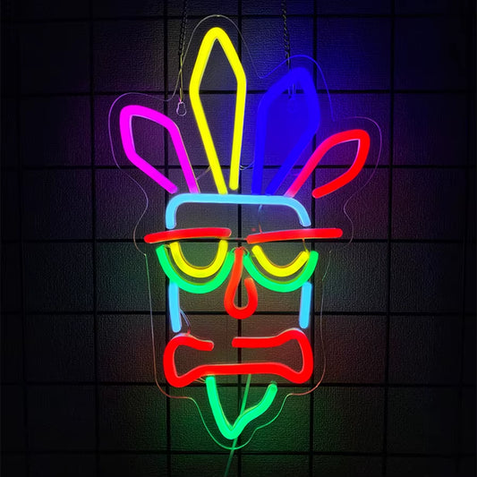 Bar Series Led Neon Signs, Mask Personality Icons, Used in Rooms, Clubs, Bars, Game Rooms, Theme Parties, Man Caves Art Decor.