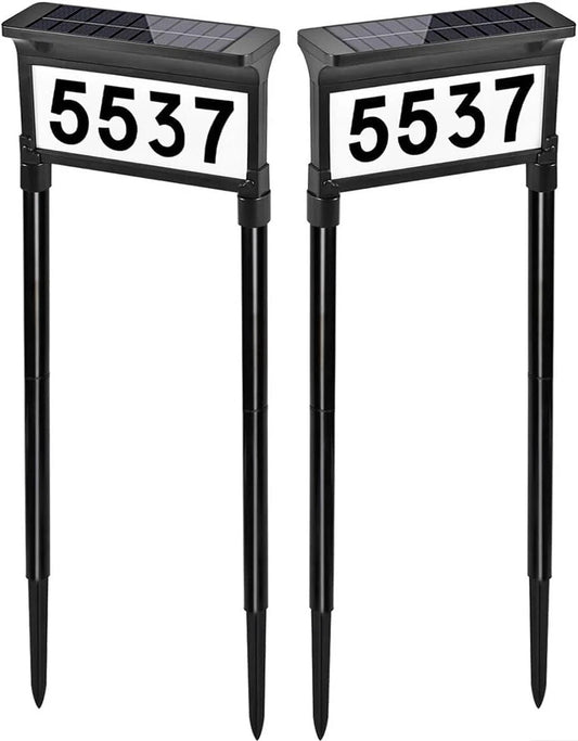 Address Signs for Yard Dual-Sided Illumination Solar House Numbers for Pack of 1