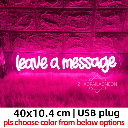 Led Leave a Message Neon Sign Bedroom Party Wall Decor Laisser Un Message Neon Lights USB Wedding Coffee Bar Decoeation Signs
