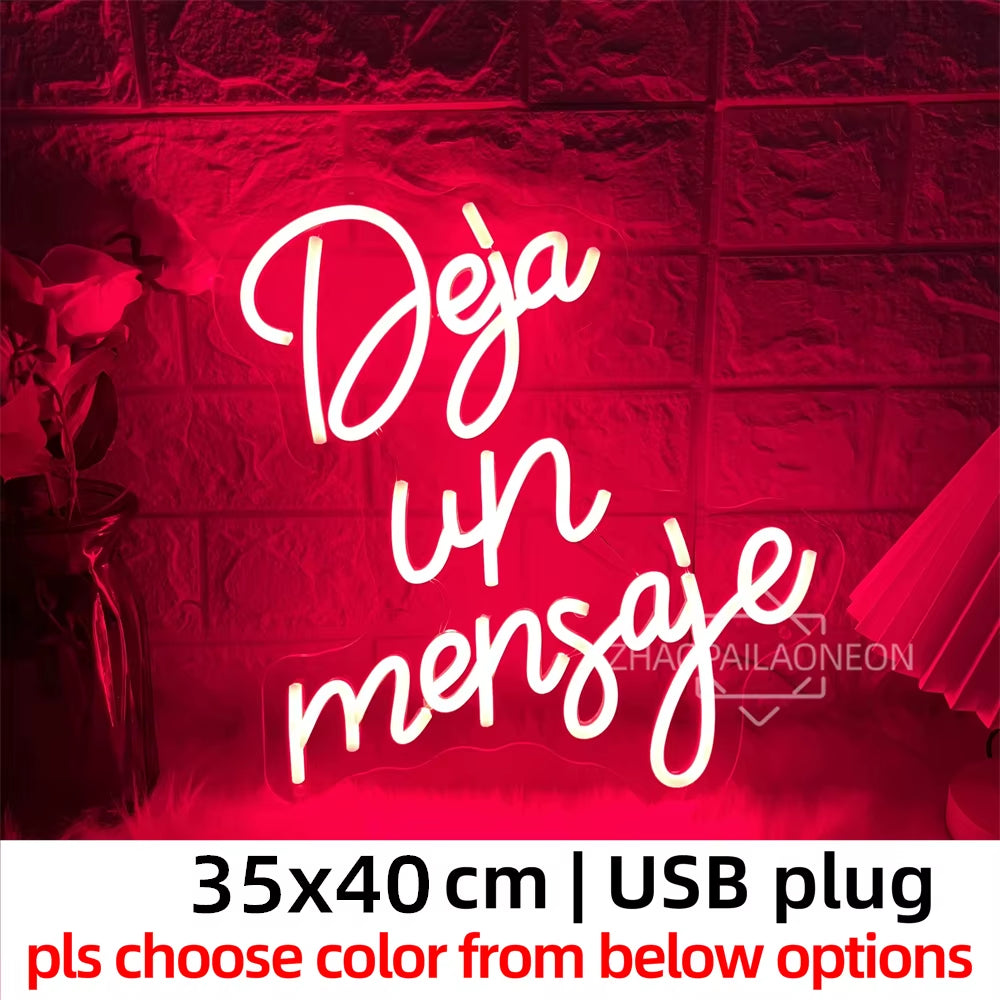 Led Leave a Message Neon Sign Bedroom Party Wall Decor Laisser Un Message Neon Lights USB Wedding Coffee Bar Decoeation Signs