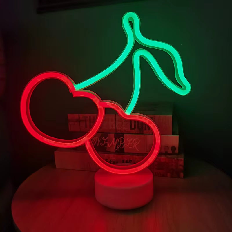 Cherry Banana Neon Lamp LED Neon Signs Lamp for Home Party Room Birthday Kids' Bedroom Fruit Store Markets Wall Art Decor