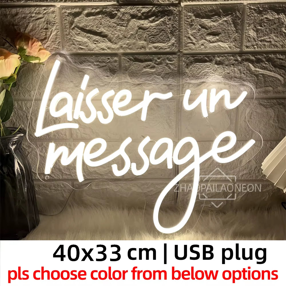 Led Leave a Message Neon Sign Bedroom Party Wall Decor Laisser Un Message Neon Lights USB Wedding Coffee Bar Decoeation Signs
