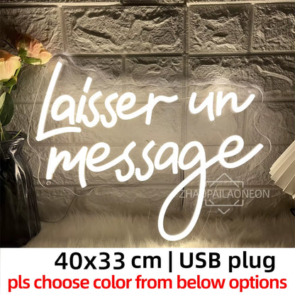 Led Leave a Message Neon Sign Bedroom Party Wall Decor Laisser Un Message Neon Lights USB Wedding Coffee Bar Decoeation Signs
