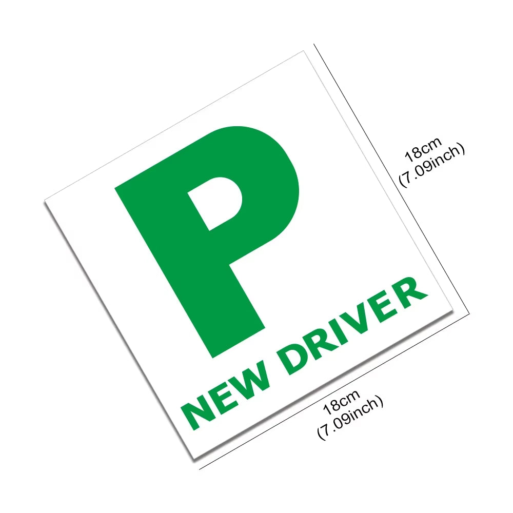 18X18Cm New Driver P Plate Safety Car Learner Just Passed Legal Signs Car Sticker Vinyl PVC Decor Decals Auto Tuning Accessories