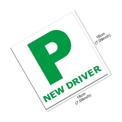 18X18Cm New Driver P Plate Safety Car Learner Just Passed Legal Signs Car Sticker Vinyl PVC Decor Decals Auto Tuning Accessories