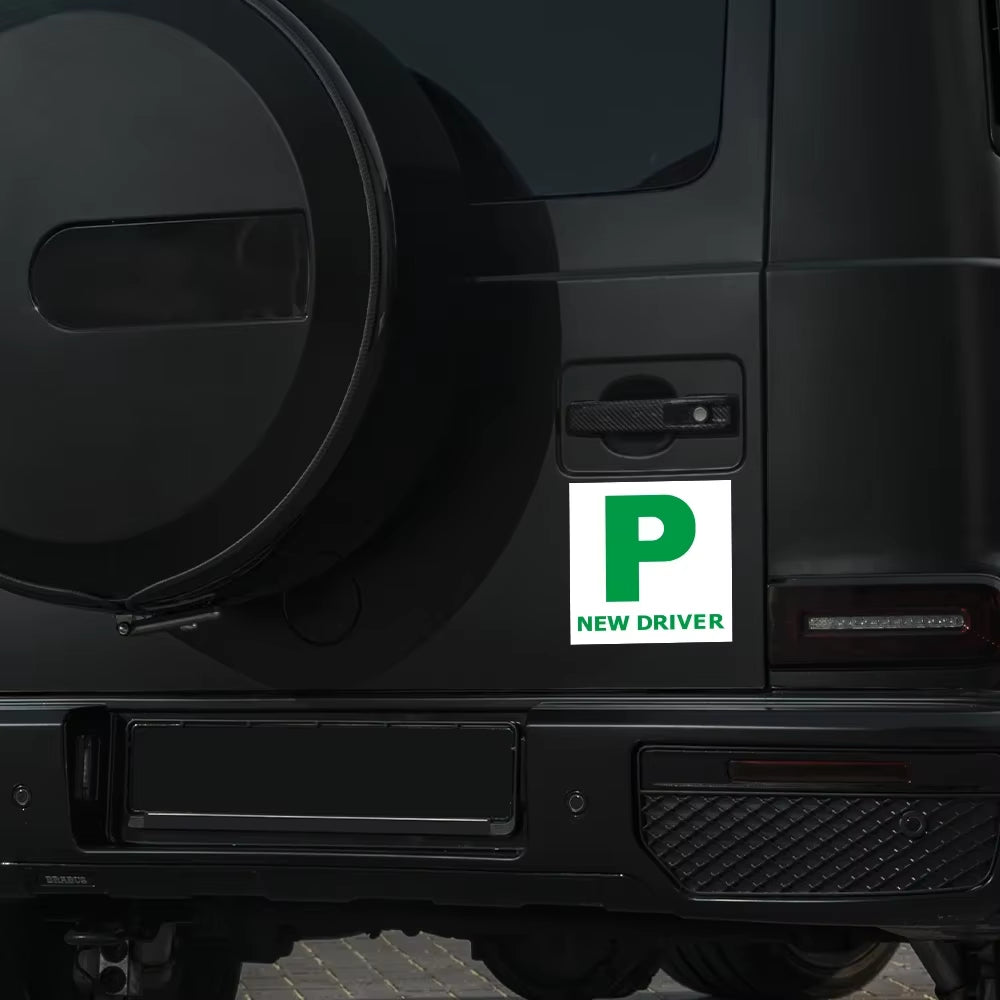 18X18Cm New Driver P Plate Safety Car Learner Just Passed Legal Signs Car Sticker Vinyl PVC Decor Decals Auto Tuning Accessories