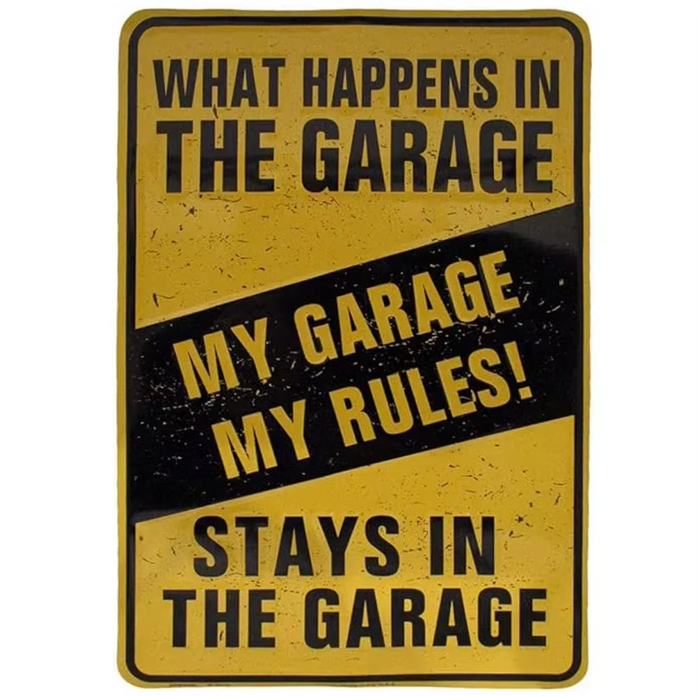 My Garage My Rules Metal Signs Vintage Posters Plate Wall Decor for Garage Repair Shop Bars Cafe Clubs Pubs Retro Decoration